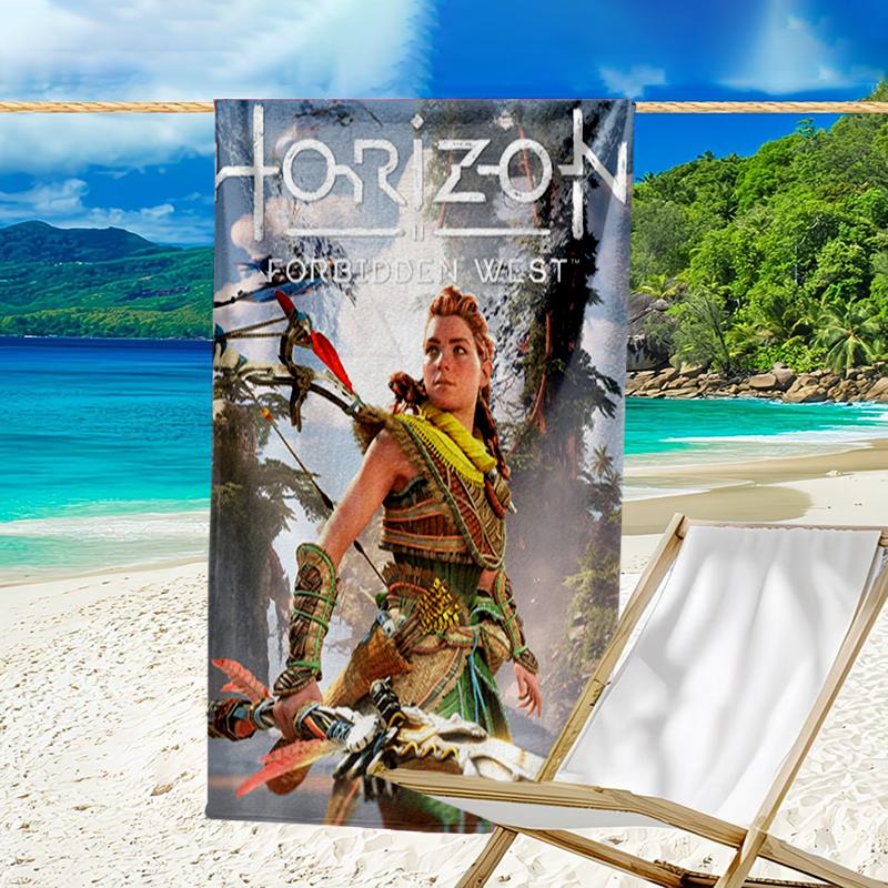 Ultra-Soft Beach Towel with Horizon Theme,Ideal for Pool - Camping, Diving - Perfect Travel Essential, Vibrant Beach Towel.