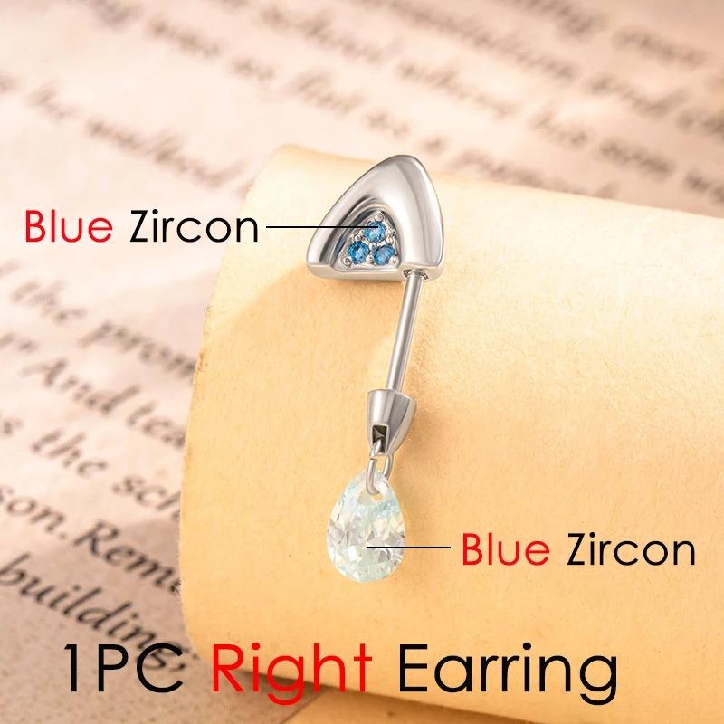 2025 Trendiger schwebender Helix-Ohrring in Katzenohrform Titanstahl Wassertropfen Zirkon Tragus-Stecker Körper Knorpel Zirkon