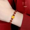 Lotus Cinnabar Beaded Bracelet for Women - Good Luck Gift for Mother's Day, Mom, or Mother-in-law Birthday