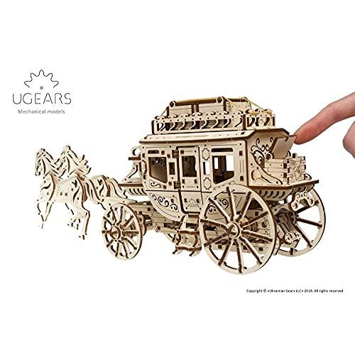 UGEARS Historisk postvogn DIY-modellsett - Enkel og omfattende mekanikk