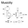 Musiclily Pro L3R3 Locking Tuners for Electric and Acoustic Guitars, with Chrome Large Hex Buttons