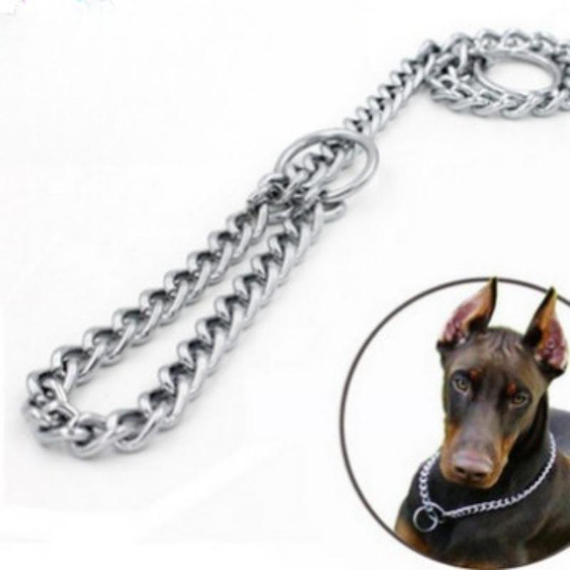 

Dog Collar Metal Double Ring Adjustable Anti-bite Collar Pet Collar Dog Chain Necklace Neck Ring