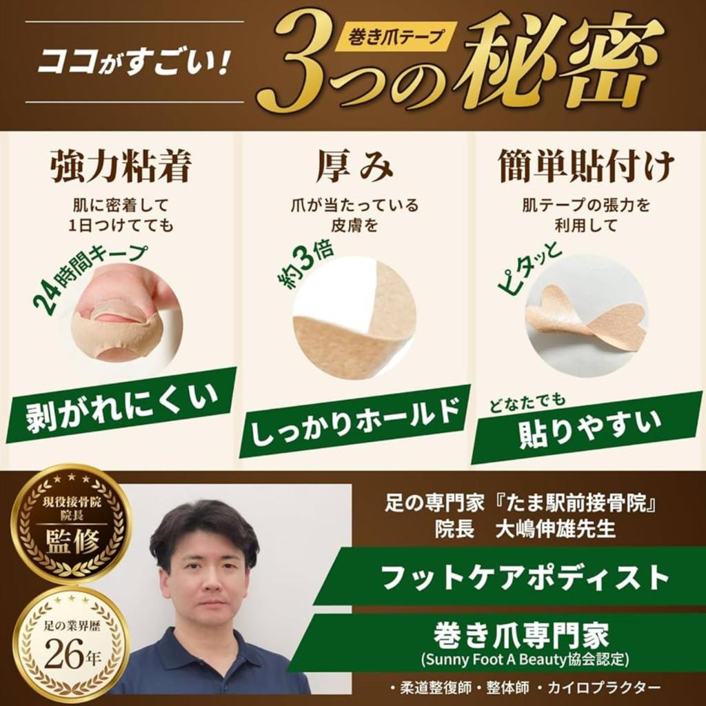 Av direktøren for en ortopedisk Inngrodd negletape sterkt tøyelig stoff Inkluderer instruksjoner for hver Inngrodd Inngrodde negler [Overvåket klinikk]