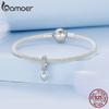 Bamoer 925 Silver Infinite Love Buckle Spacer Bead Heart-Shaped Silicone Clasp for Bracelet DIY Jewelry Gift Making