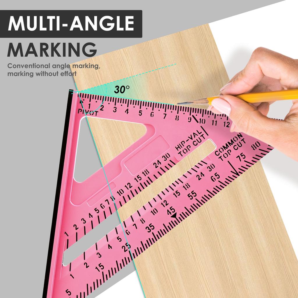 Woodworking Triangle Ruler Plastic Carpenter Square Precision Right Angle Measuring Ruler Clear Scale Square Protractor Tools