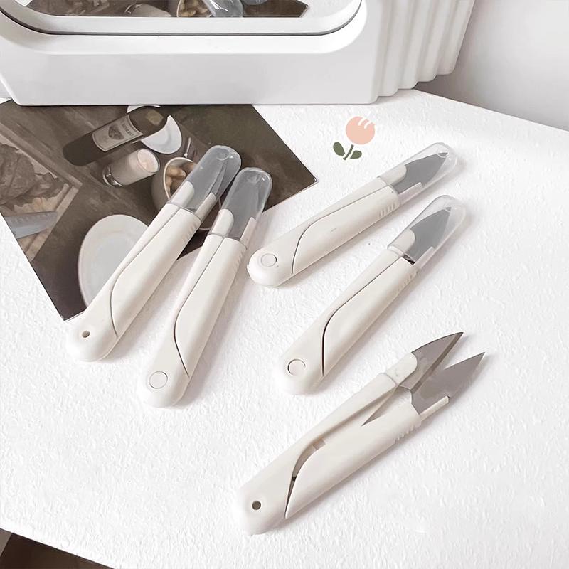Practical Covered Small Scissors for Pure White Unpacking Express Delivery Multi Functional Small Scissors Handmade Scissors