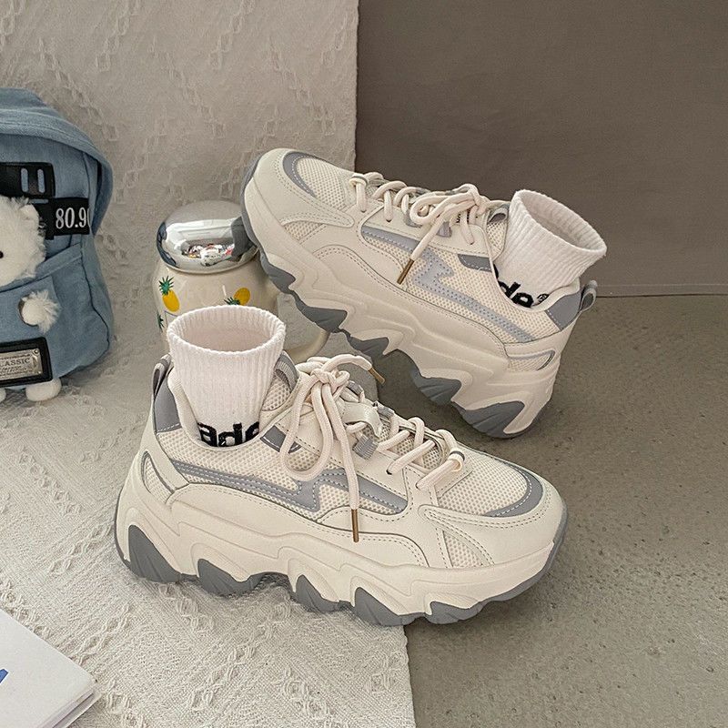 Dad Shoes Women's Summer and Autumn Height Increasing New Mesh Breathable Versatile Ins Casual Platform Sneaker