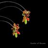 Retro Chinese Beaded Flower Earrings: National Style, Original Color, High-End Design for Women