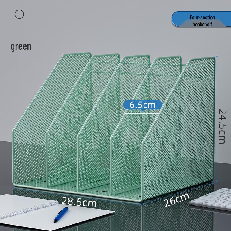 Desktop Metal File and Document Holder - Layered Office Rack & Book Stand