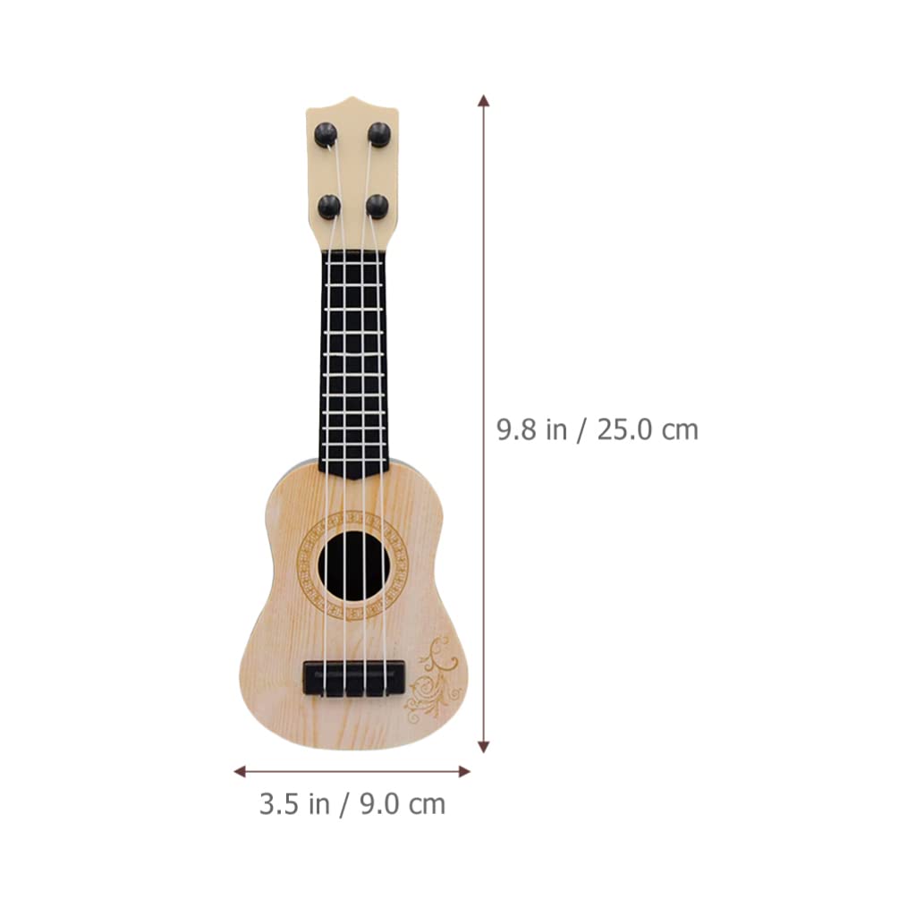 Zerodeko Ukulele Mini Plastic Ukulele Model Beginner Musical Musical Learning Toy Kids' Guitar, Toy, Instrument, (Beige)