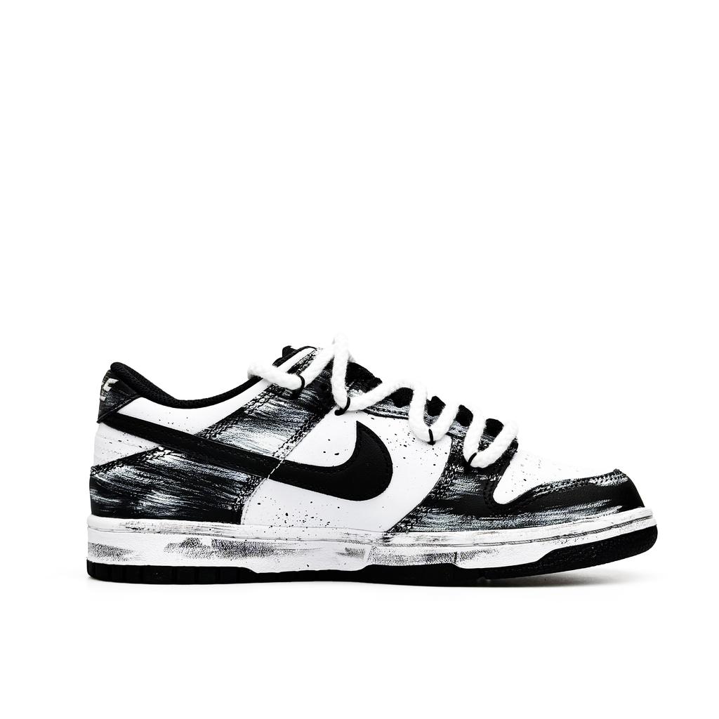 Nike Dunk Evil Dragon Leather Abrasion Resistant Breathable Low top Skateboard Shoes Unisex Black White Gray DD1391-100(Team920-)