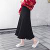 Knitted Long Skirts Women Ruffles Sweet High Waist Autumn Winter Korean Loose Mid Skirt