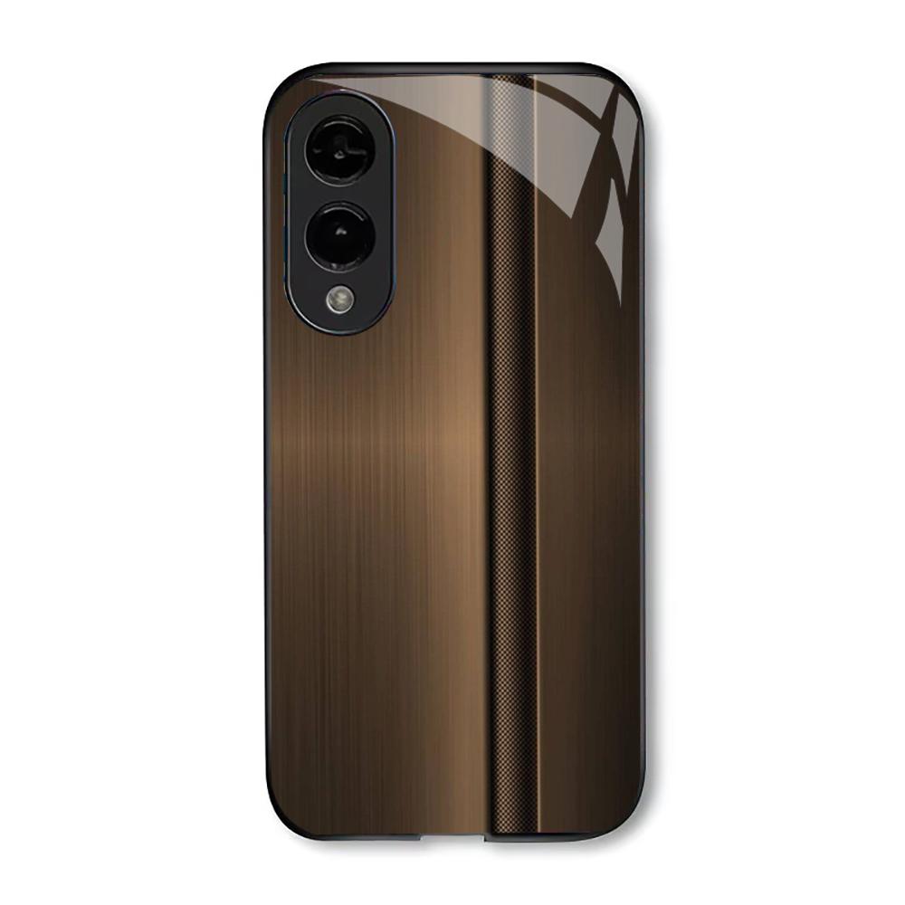 Brown Stripes Business PhoneCase Glass PhoneCase for Samsung Galaxy S26 S25 S24 S23 S22 S21 FE Ultra Plus Scratch Proof Smooth