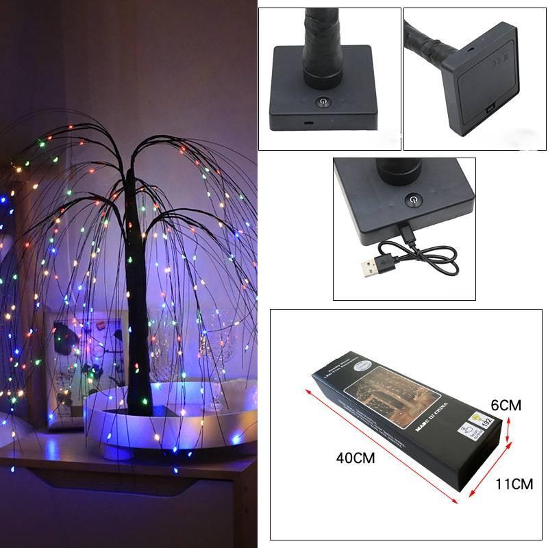 Led Rgbw Weeping Willow Lights Christmas Fairy Lights Bonsai Tree Table Lamp