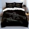 3Pcs Close-Up Of Modern Black Rifles Print Soft Comfortable Duvet Cover Bedding Set Included 1*Duvet Cover  2*Pillowcases
