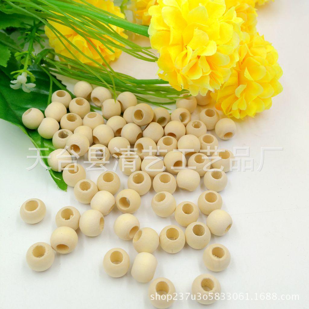 Diy Loose Beads Wooden Beads Jewelry Accessories Lotus 12Mm Large Hole Log Round Beads 100 Pcs