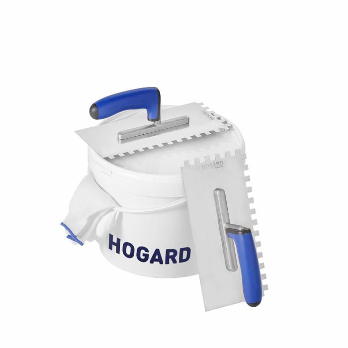 Hogard - 44048588 - Truelle Crantee INOX | Truelle Carree Dentee Professionnelle | Fabriquee en UE