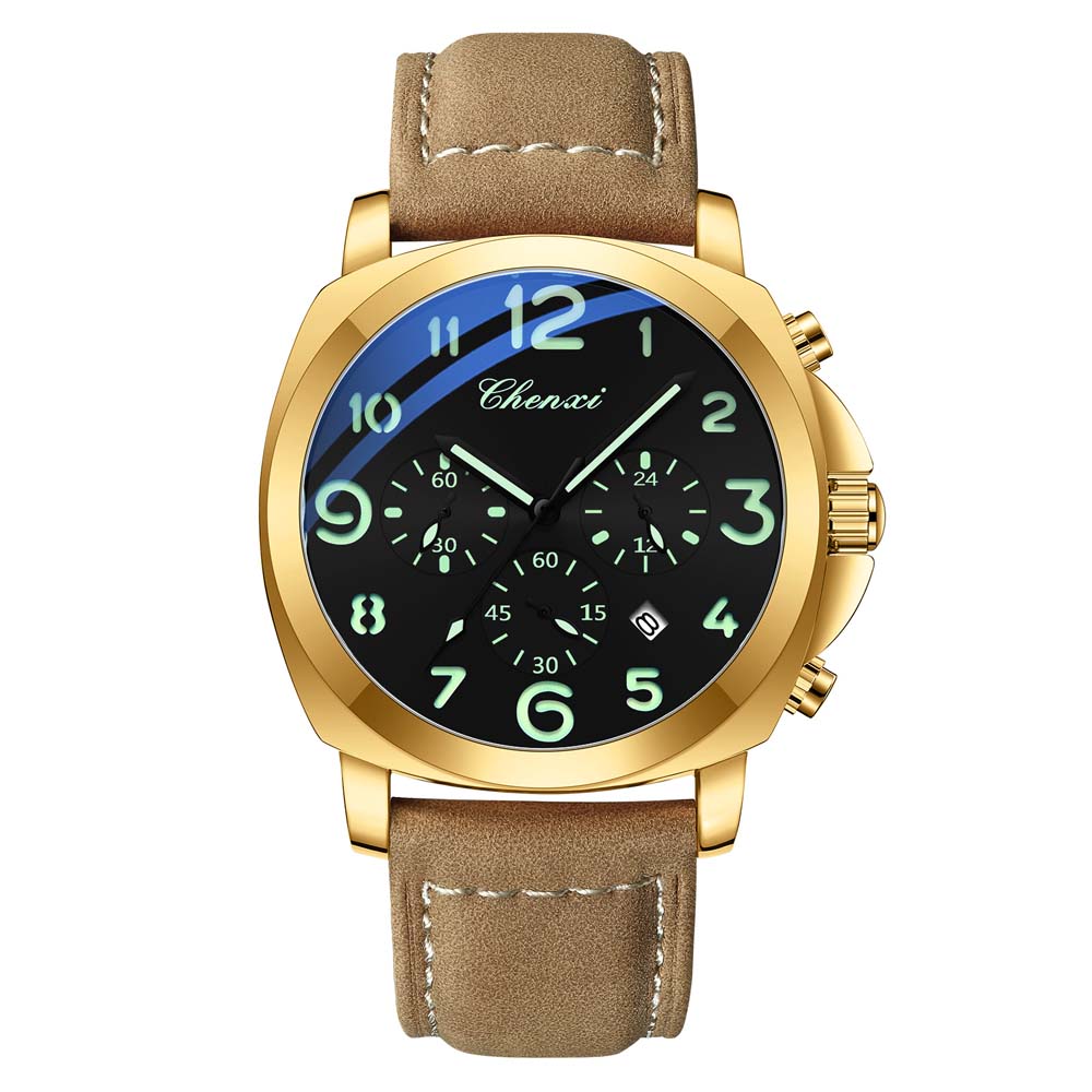 Fashion Watch For Men Waterproof Luminous Chronograph Man Watch Leather Military Men's Quartz Watches Reloj