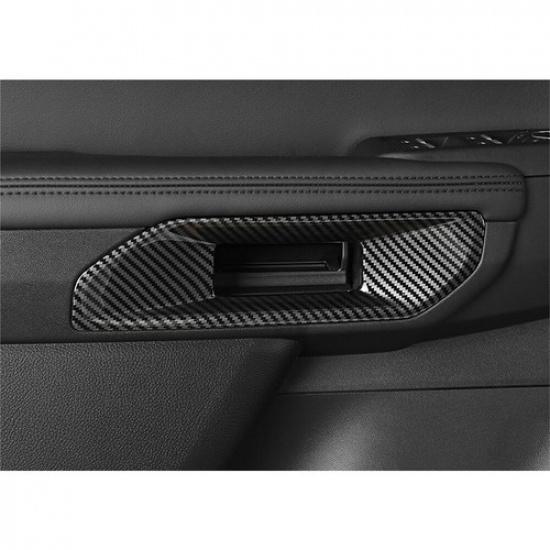Inner Door Handle Bowl Panel Cover 4* For Ford Ranger -2024 ABS Carbon Fiber