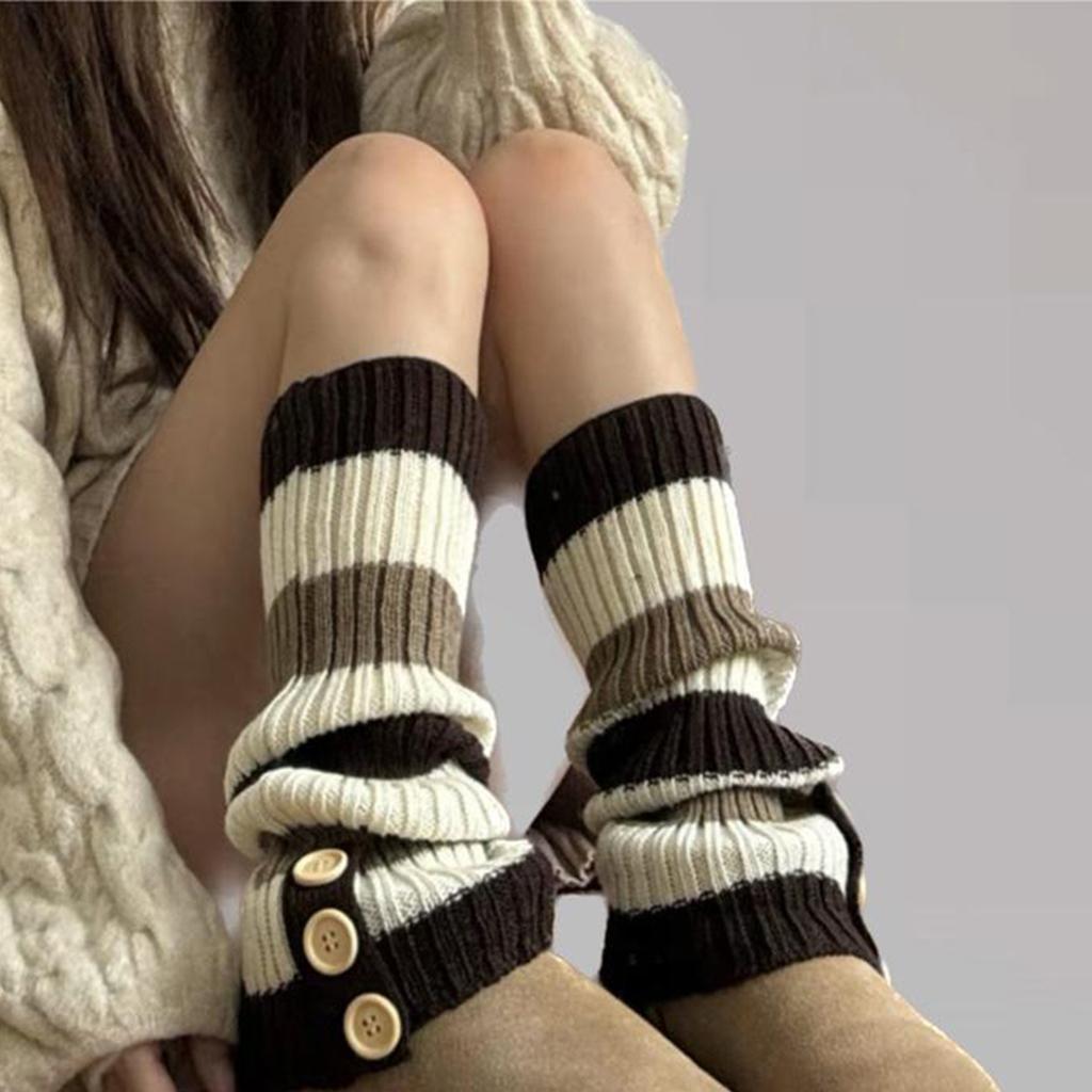 Button Leg Warmers for Women Winter Warm Knit Leg Warmers Sweet Long Leg Socks Fashion Leg Sleeve Streetwear Gifts