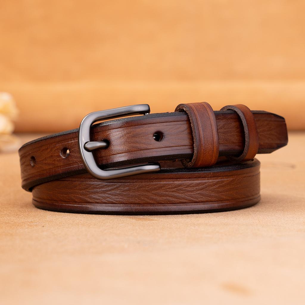 Retro Belt First Layer Cowhide Genuine Leather Versatile Tree Paste Leather Pin Buckle Belt Middle-Aged And Young Men'S Belt