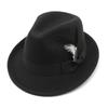 Mens Feather Felt Hat With Wide Brim For Summer Sun Protection And Stylish Casual Wear