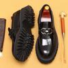 First Layer Cowhide Loafer Leather Shoes Men'S Business Casual Shoes Platform British One-Pedal Men'S Shoes