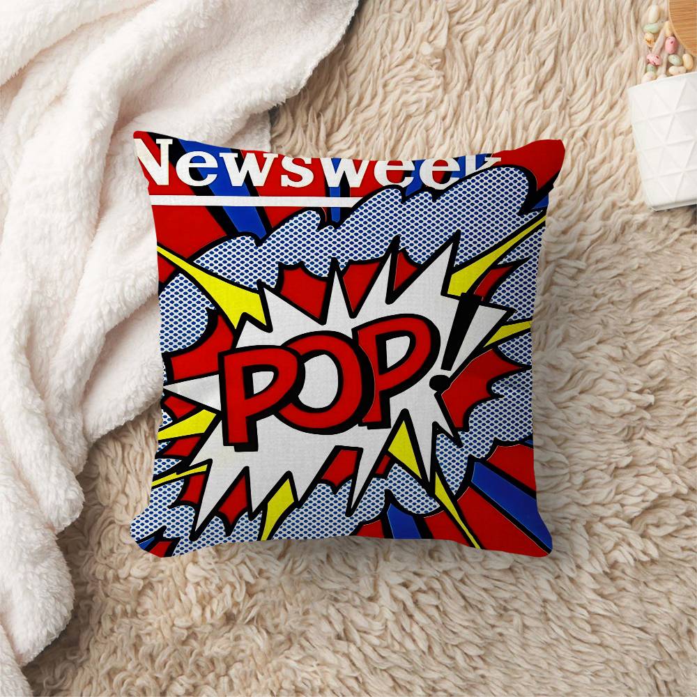 R-Roy L-Lichtenstein Art Stitch Lucky Dragon Pillow Cover Sofa Cushion Cover Home Room Decoration Children Gift