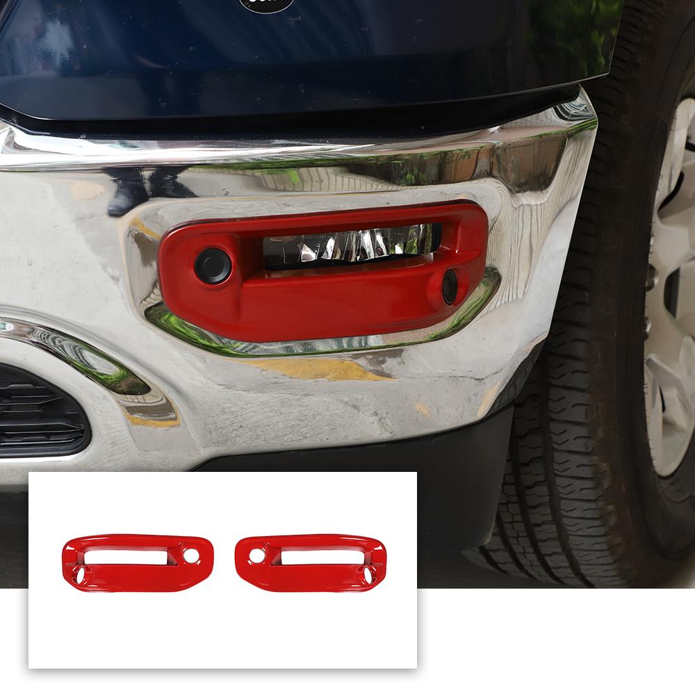 Red Front Fog Light Cover Lamp Trim Bezels For Dodge RAM 1500 2018+ Accessories
