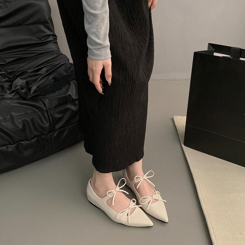 Fashion 2025 Shoes Woman Comfortable and Elegant Bow-Knot Casual Female Sneakers Pointed Toe Increas Height Soft Low Heels Oxfords Plat