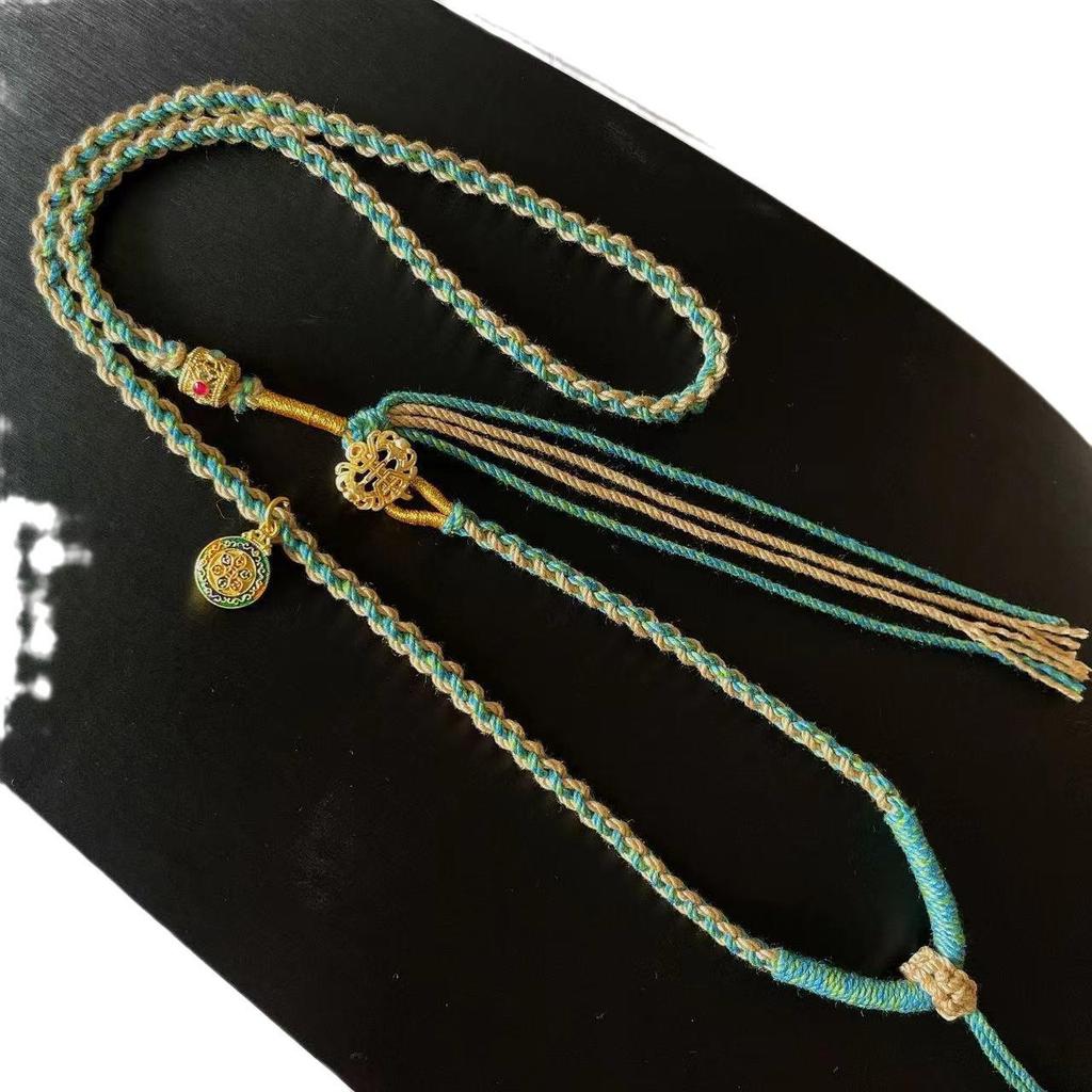 Tibetisches handgewebtes Anhängerschnur: Unisex handgeriebener Baumwoll-Amulett-Thangka