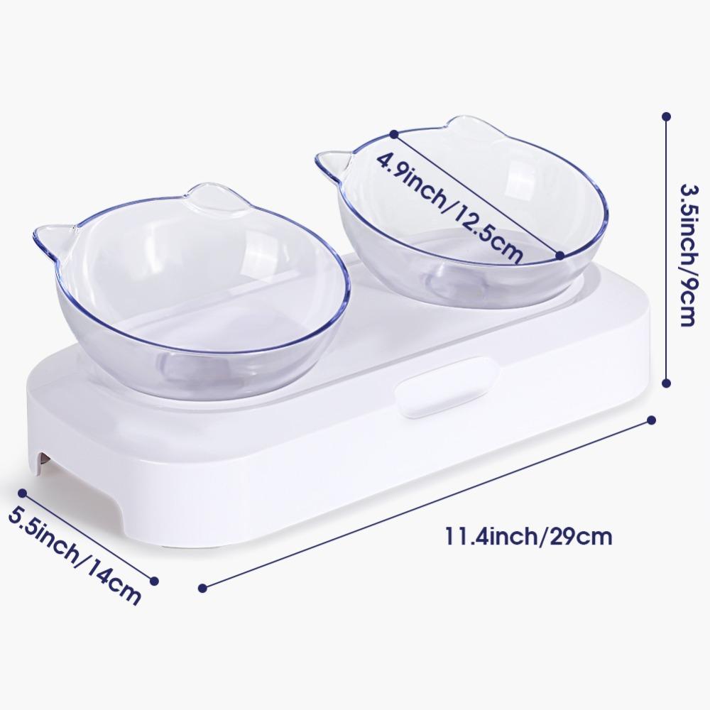 Transparent Elevated Cat Food Bowls 15 Degree Tilted Cat Ear Bowls Tilted Cat Bowls Home Use