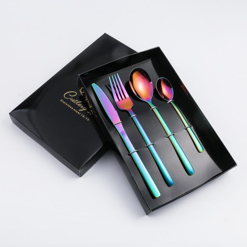 HANYANG 410 Stainless Steel Tableware Family Hotel Supplies Steak Knife, Fork and Spoon Set Western-style Tableware