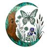Vintage Style Porch Art Crescent Moon Wall Art, Fairy Witch Bee Dragonfly Iron Hanging Metal Decor Decor, Sculpture for Garden Patio Indoor
