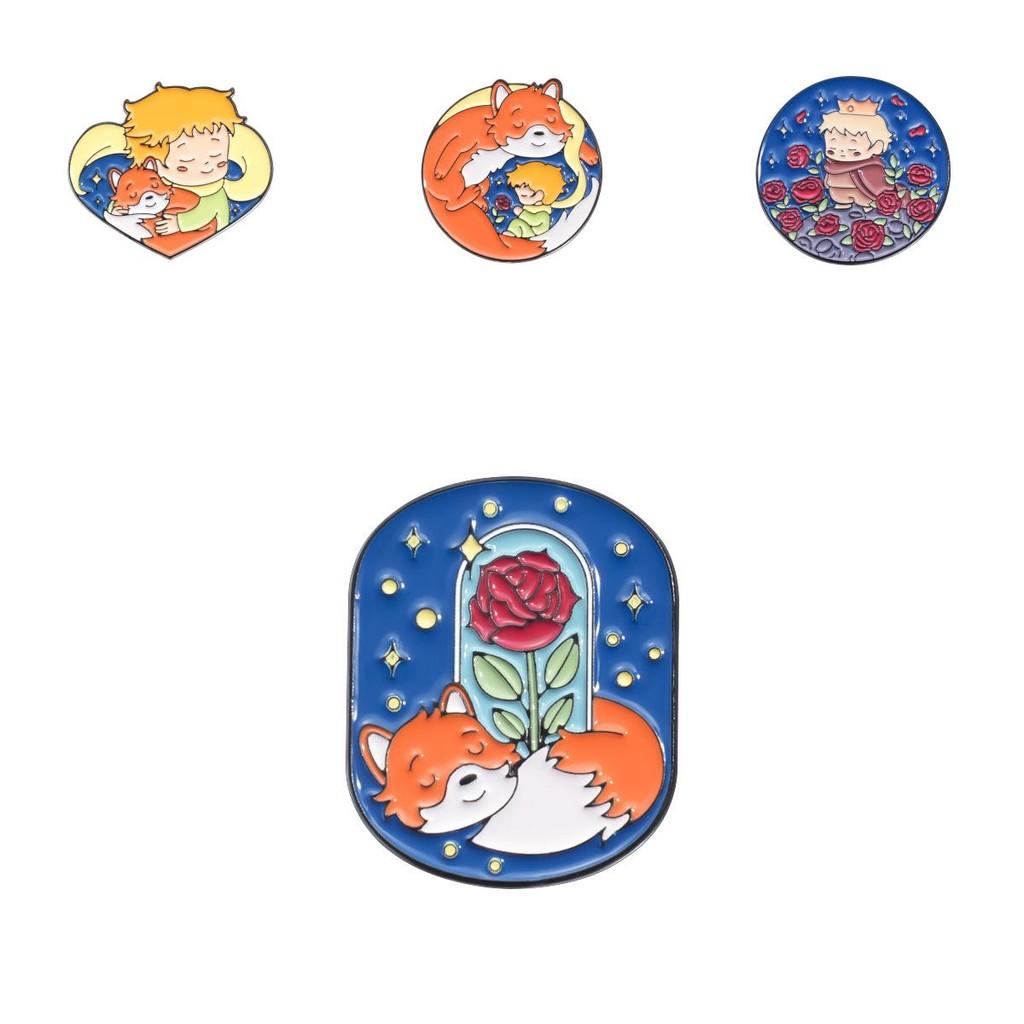 Charming Cartoon Metal Badge Set Featuring The Little Prince Creative Brooch Collection