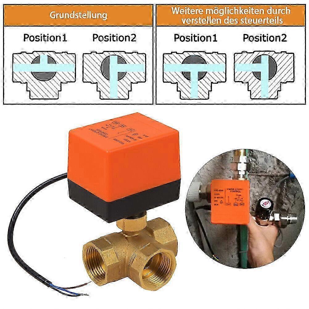 2-3 Way Valve Zone Valve Electric Ball Valve 1" 3/4" Motorized Ball Valve 230V 25-26