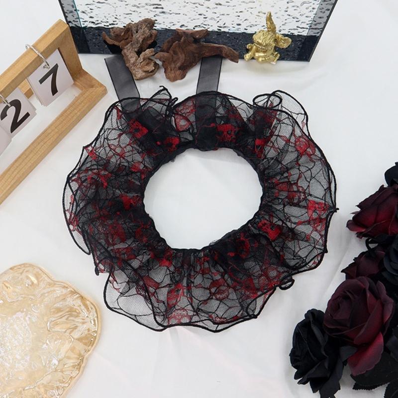 Elegant French Style Detachable Lace Collar With Layered Ruffle Wrist Cuff For Women Daily Outfit And Occasion