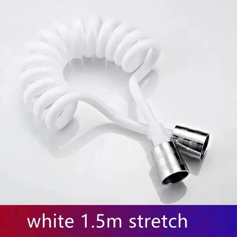 Universal Flexible Shower Hose with Spring Extension Hand Sprayer Pipe Connector for Bathroom Toilet Bidet - Durable Spring Tube