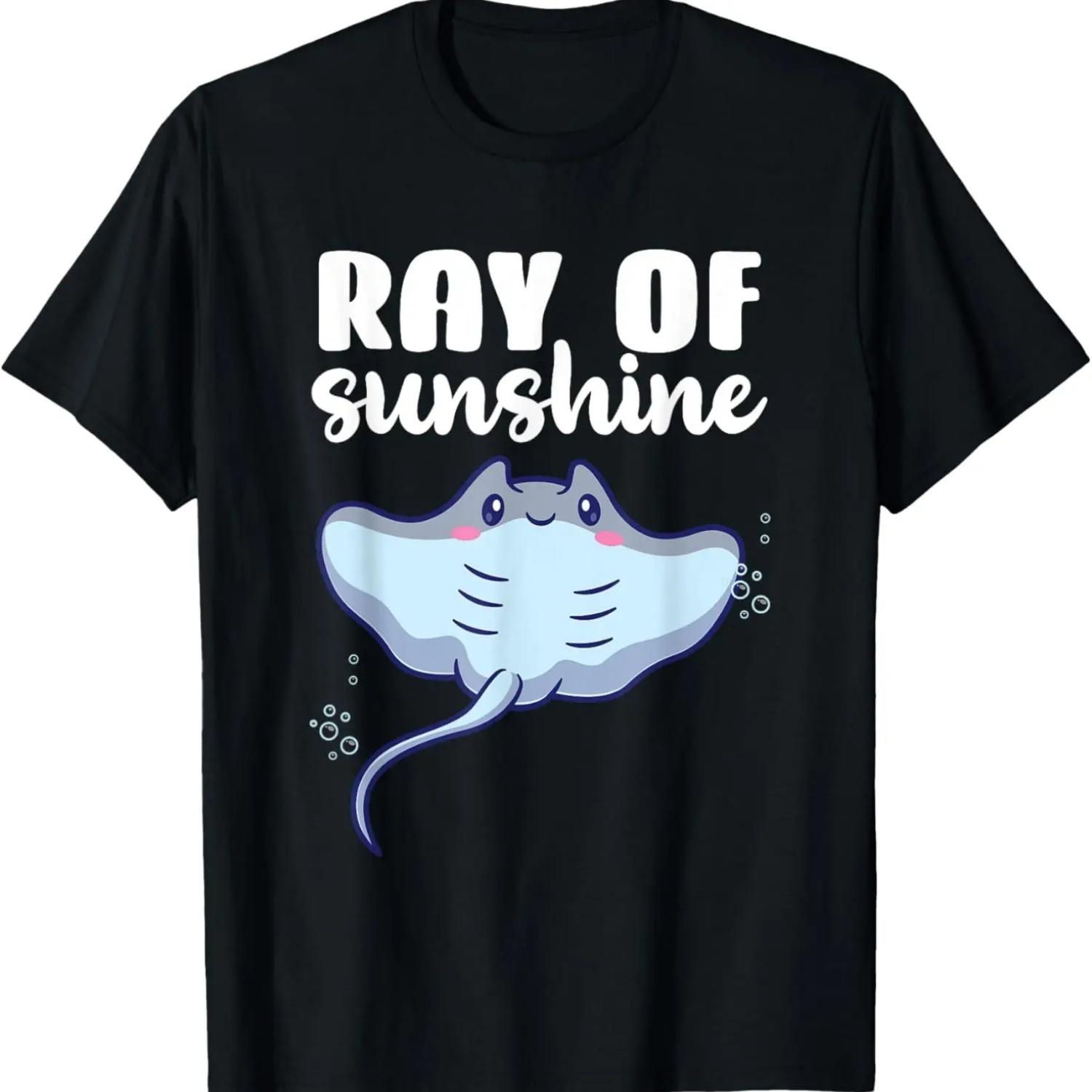 Лучик Солнца Скат Манта Кавайная Футболка S чёрный