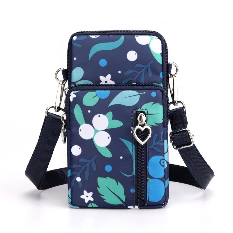 Waterproof Mobile Phone Bag Women's Mini Crossbody Bag Daily Multi-layer Zipper Purse Casual Outdoor Travel Nylon Bag