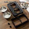 Stainless Steel Dog Feeding Bowl Adjustable Height Pet Feeder  Medium To Large Dogs