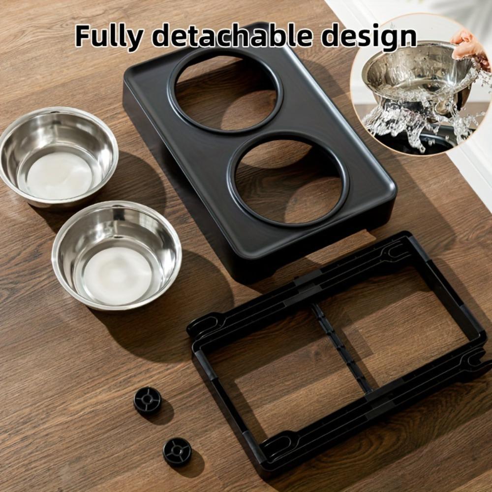 Stainless Steel Dog Feeding Bowl Adjustable Height Pet Feeder Medium To Large Dogs