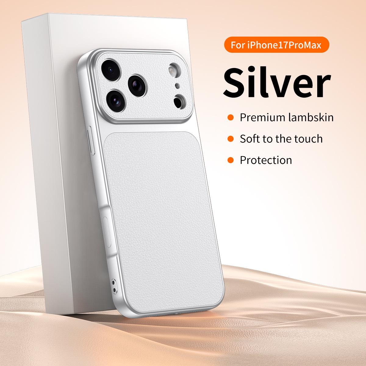 iPhone 17 Pro Max Lambskin Anti-Fingerprint Protective Case with Large Window iPhone 16