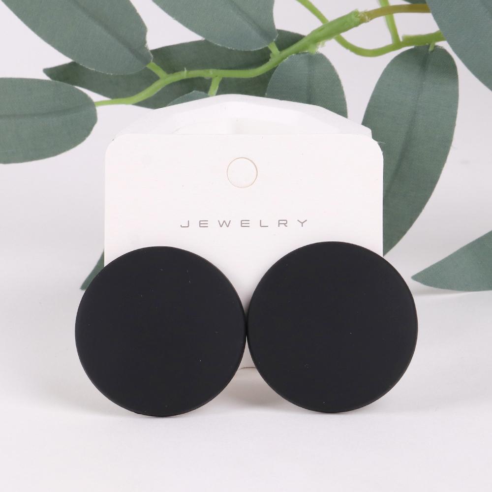 Trendy Korean Red White Black Pink Stud Earrings For Women Girl Geometric Big Square Round Acrylic Earrings Fashion Jewelry Gift
