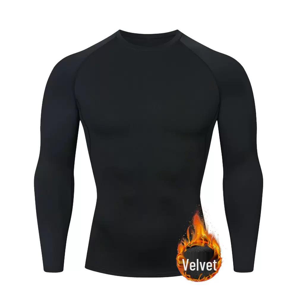 

Unisex High-Neck Fleece-Lined Compression Suit: Athletic Base Layer for Basketball, Running, Yoga - Quick-Dry, Long-Sleeve Top & Pants. XXXL