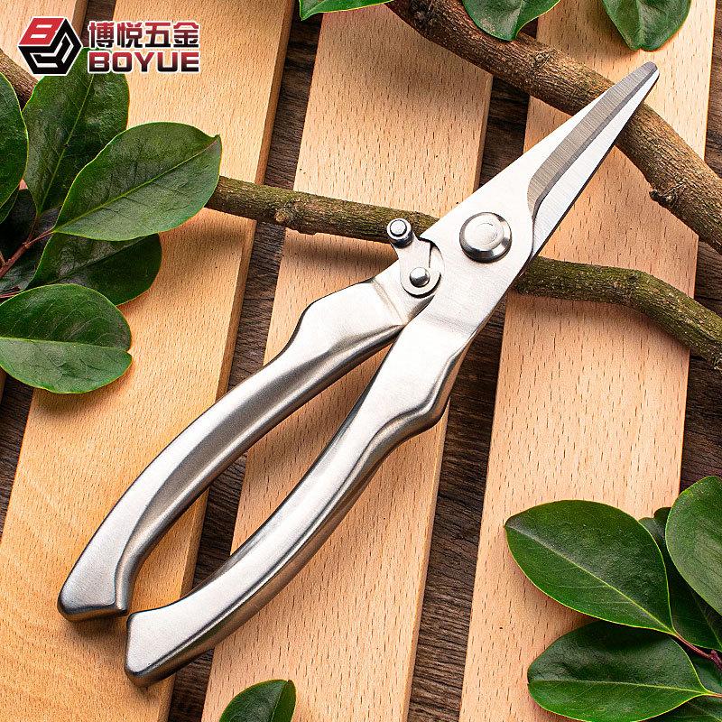 Large Silver Straight-Head All-Steel Pruning Shears – Ideal for Fruit Trees, Bonsai & Flowers | Heavy-Duty Garden Scissors