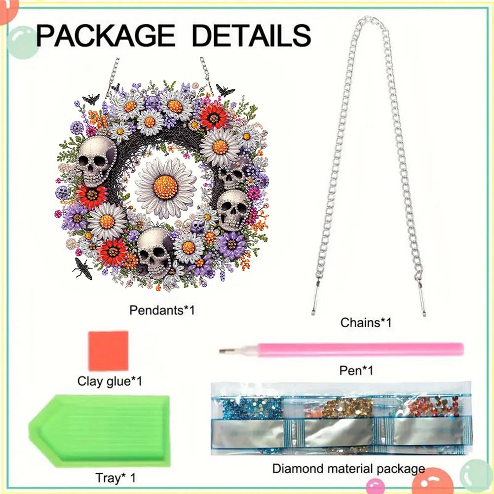 2D Flat Acrylic DIY Rhinestone Diamond Art Window Pendants Special Shape Diamond Art Pendant Window Hanging Art for Home Decor