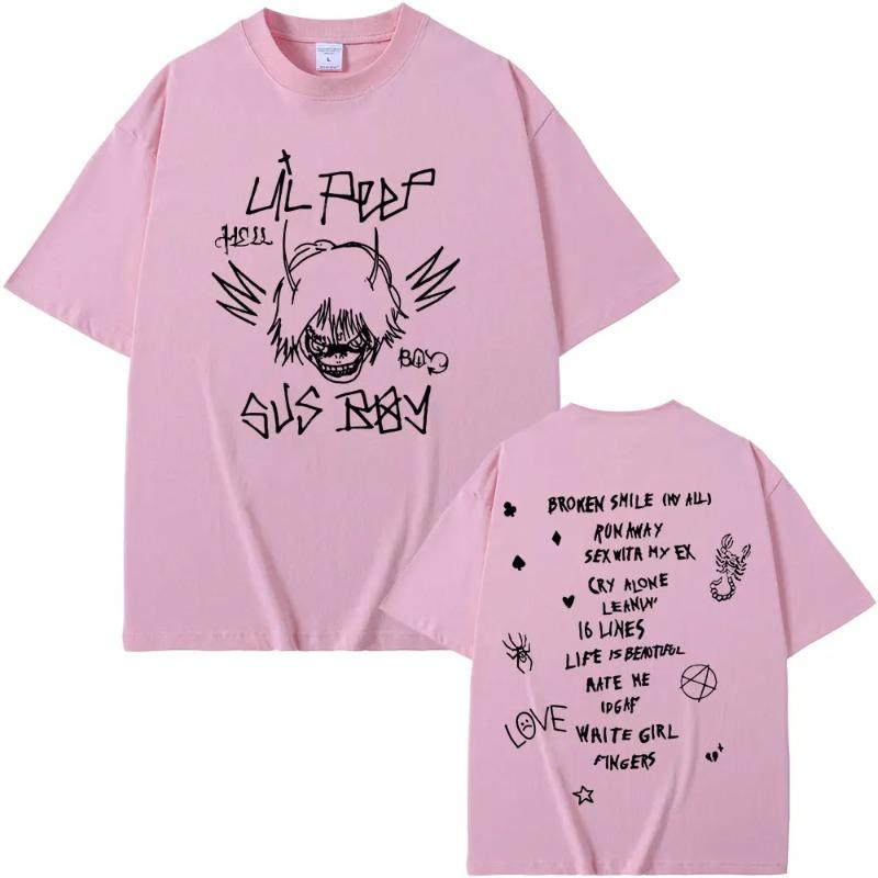 T-shirt Grafiche Hot Rapper Lil Peep Sus Boy When You're Sober T-shirt Uomo/Donna Moda Hip Hop Cotone Oversize T-shirt