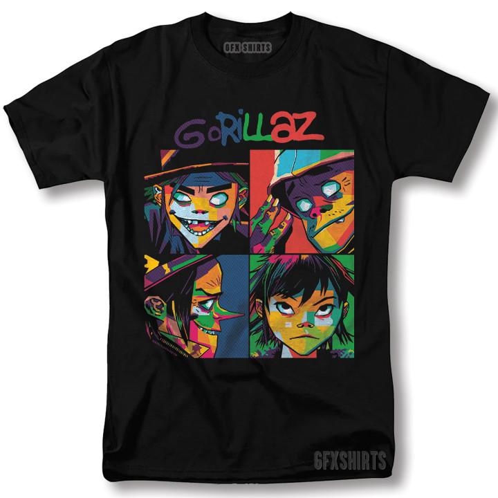 Gorillaz Shirt Demon Days Rock Merch Konzerttour Vntg Grafik-T-Shirt Unisex T-Shirt