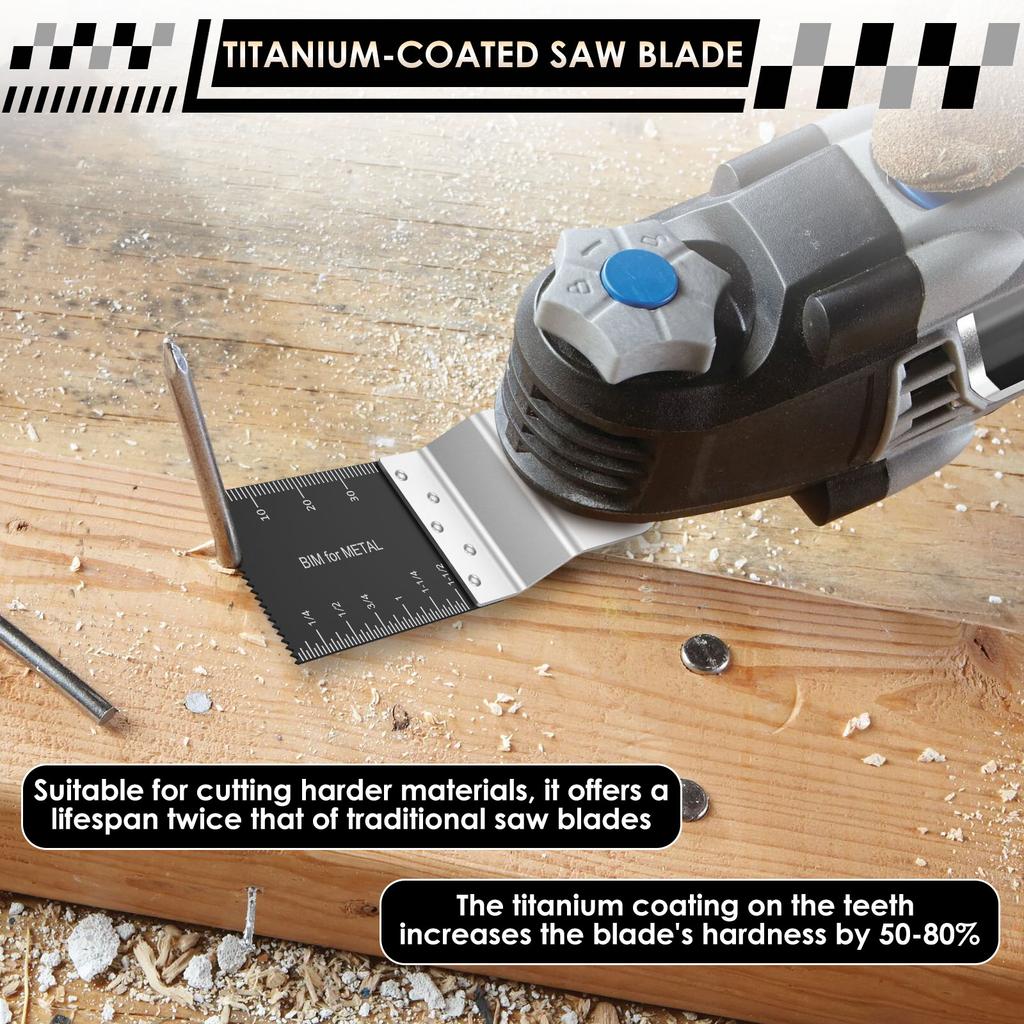 4/24 Pcs Universal Oscillating Saw Blade Kit Professional Saw Blades Multitool Blade Kit with 3 Adapter for Wood Plastic Cutting